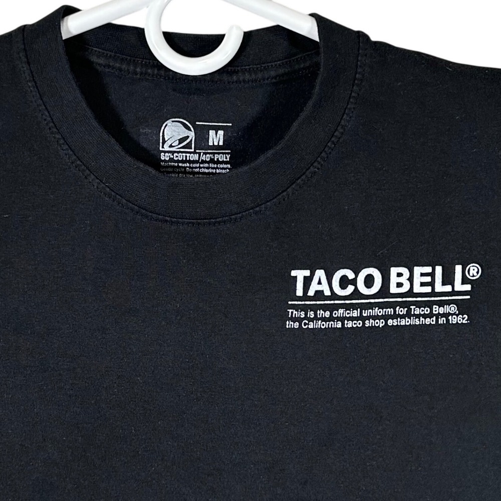 Taco Bell Official Uniform T-Shirt Mens Medium Black Employee Graphic Tee